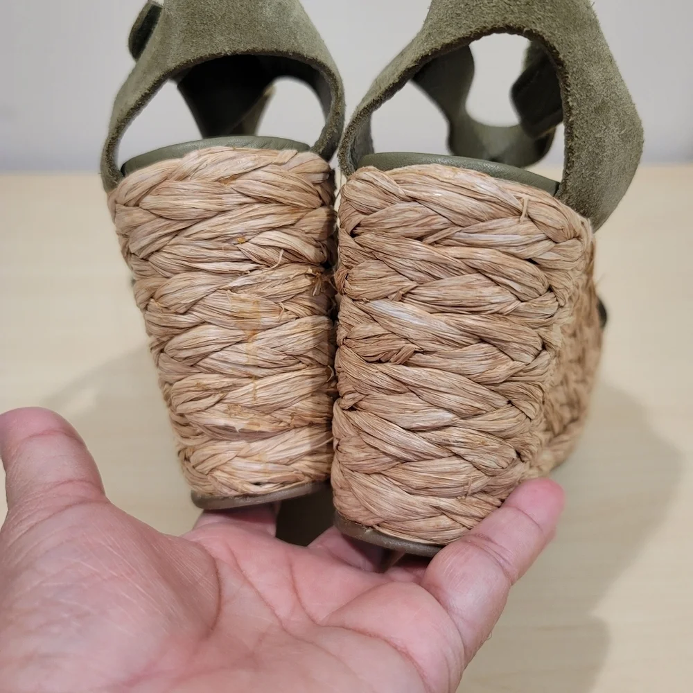 39.5 EU Thyme Castoro Pedro Garcia Dory Platform Espadrilles Suede Braided Jute